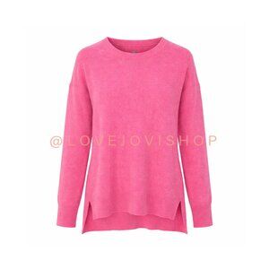 Bold Prep | Pink 100% Cashmere Crew Neck Sweater by AQUA | Sz M | Feminine Cozy
